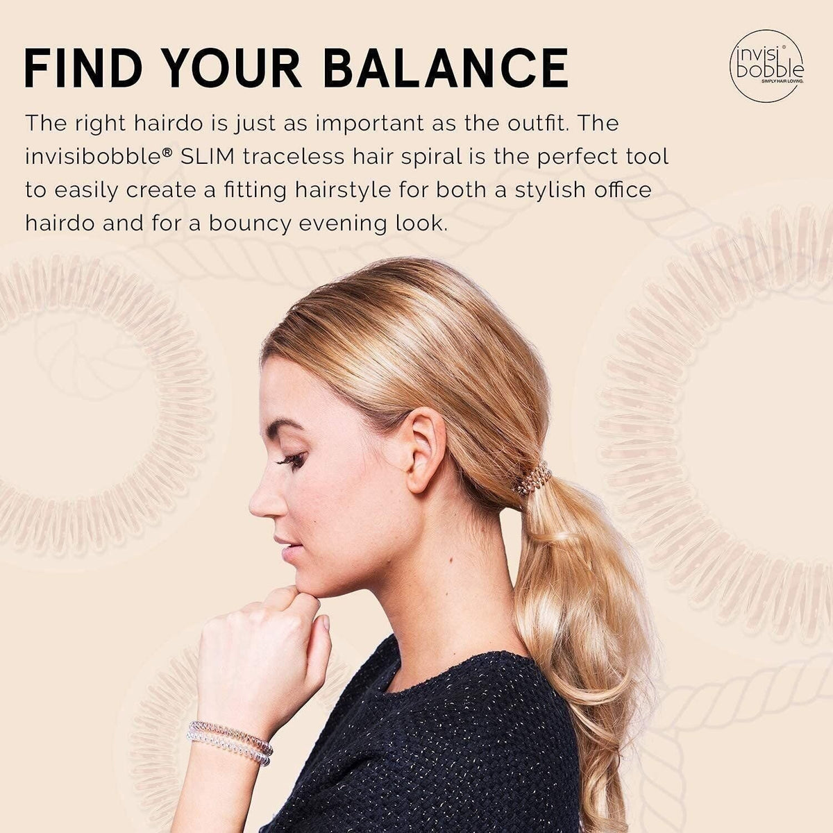 Invisibobble Slim Bella Rosa Elegant Hair Ring 3 Pack