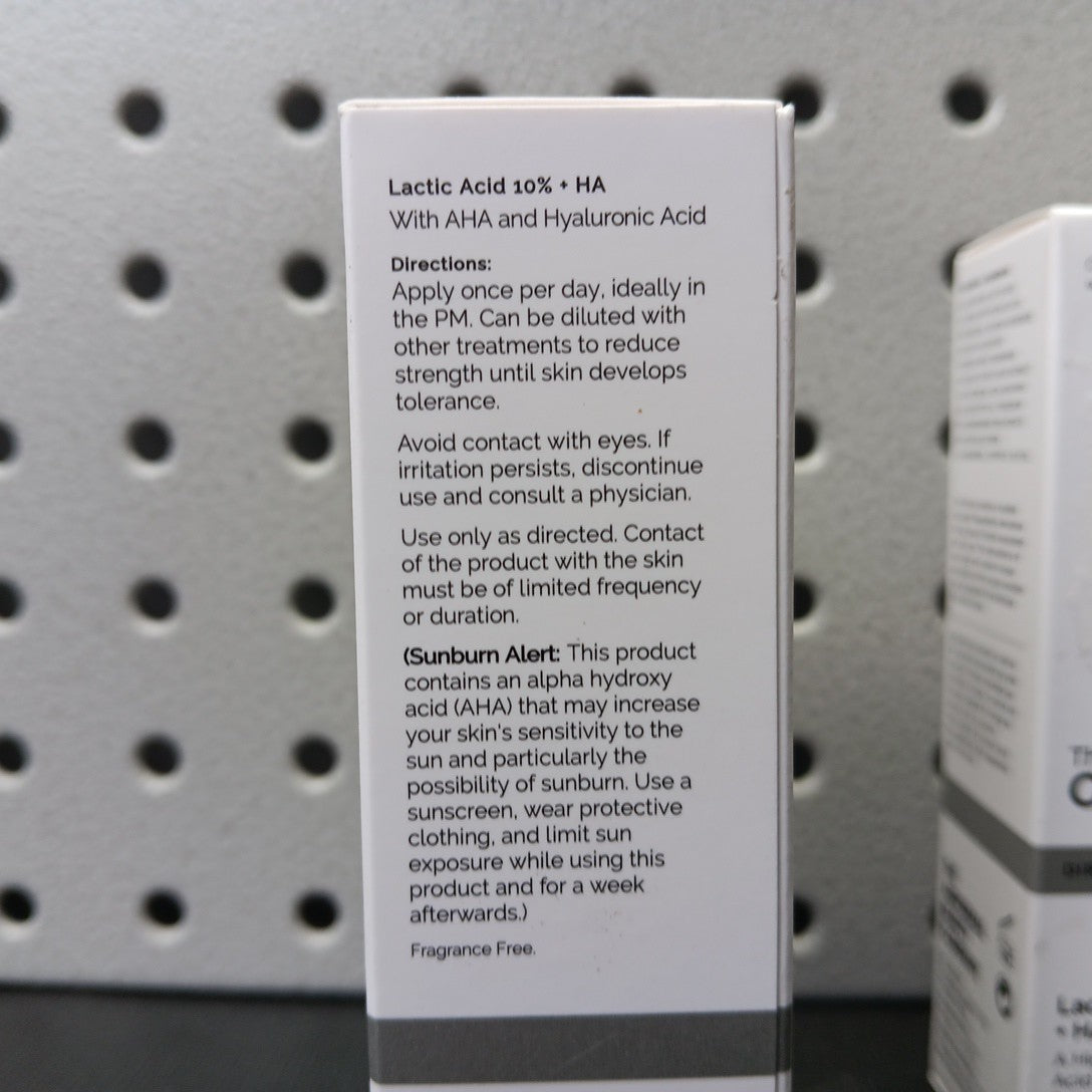 Lactic Acid 10% + Hyaluronic Acid Serum - 30ml for Skin Exfoliation