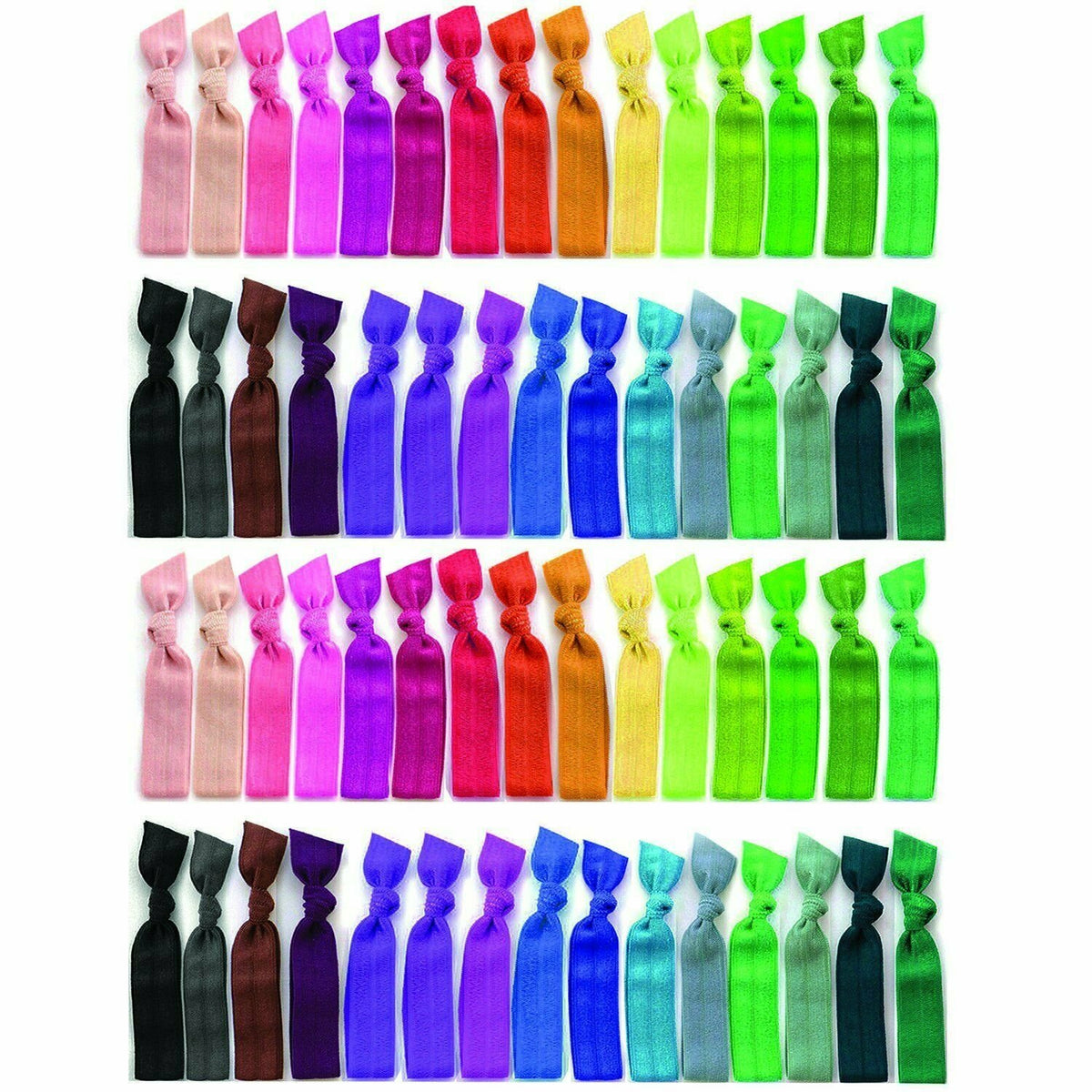 Rainbow Hair Ties No Damage or Creases Ribbon Stretchy Elastic 10
