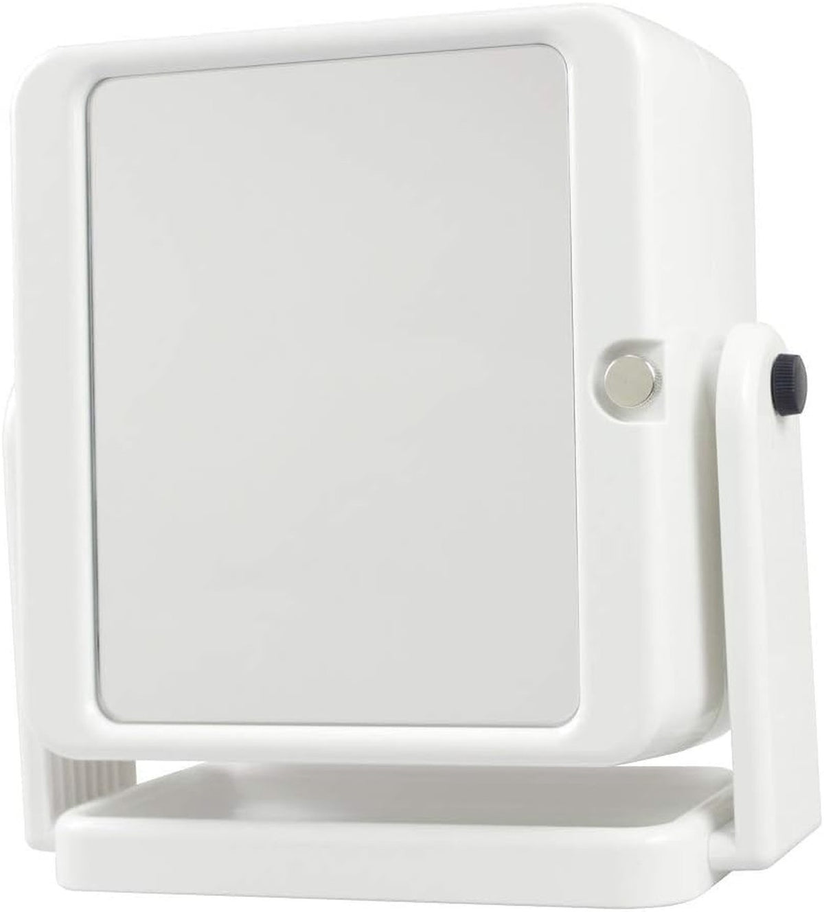 Reversible Tabletop Mirror for Makeup & Grooming - White Square 9.4"