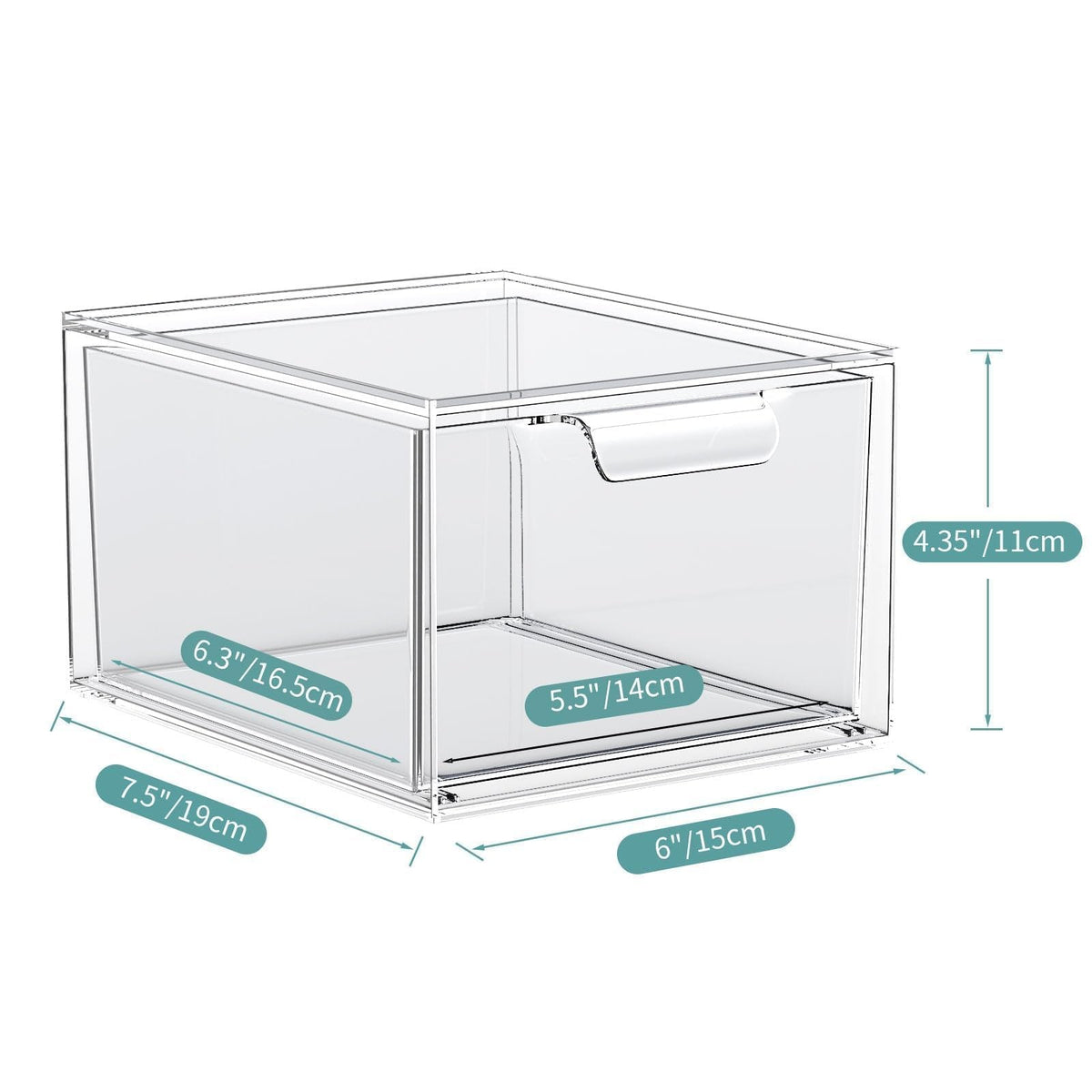 Stackable Acrylic Makeup Organizer Set - Clear Drawer Storage for Vanity & Bathroom