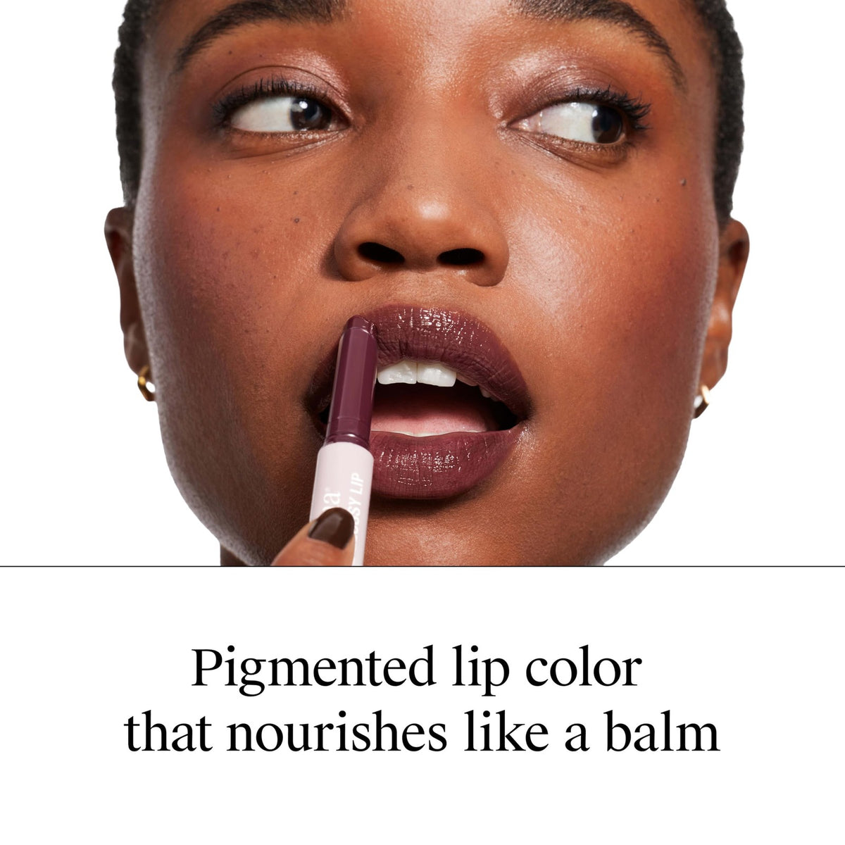 High Shine Glossy Lip Balm in Temptation - Nourishing Lip Gloss & Color