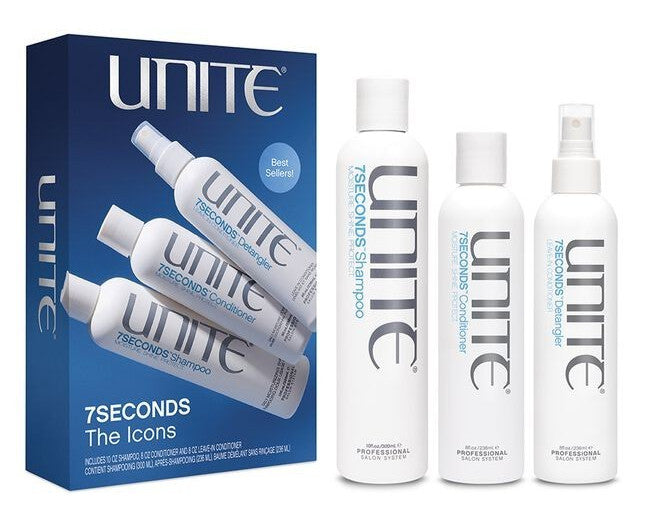 Unite 7 Seconds Shampoo & Conditioner Set with Leave-In Detangler - Hydrating Hair Care Gift Box