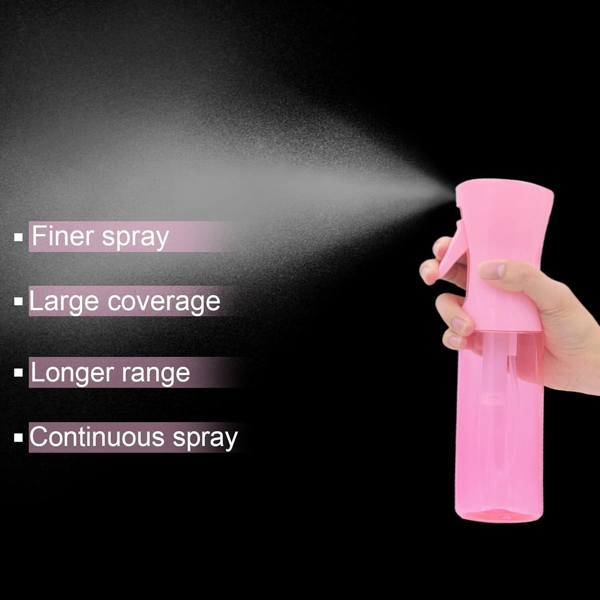 Refillable Continuous Spray Bottle for Hair & Beauty - 6.8oz Pink