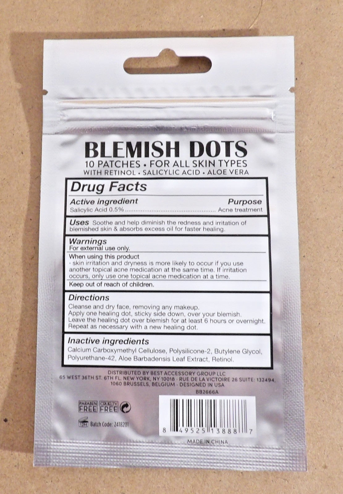 Acne Spot Treatment Patches with Retinol & Charcoal - 80 Dots