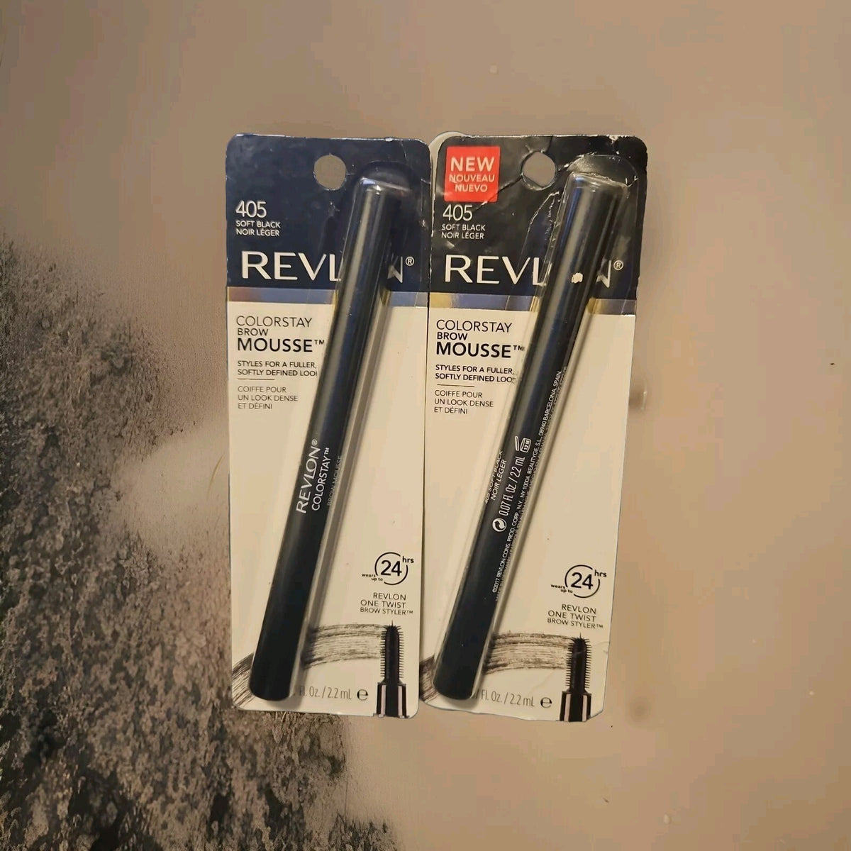 Revlon ColorStay Brow Mousse - Soft Black, 2 Pack, 0.07oz Each