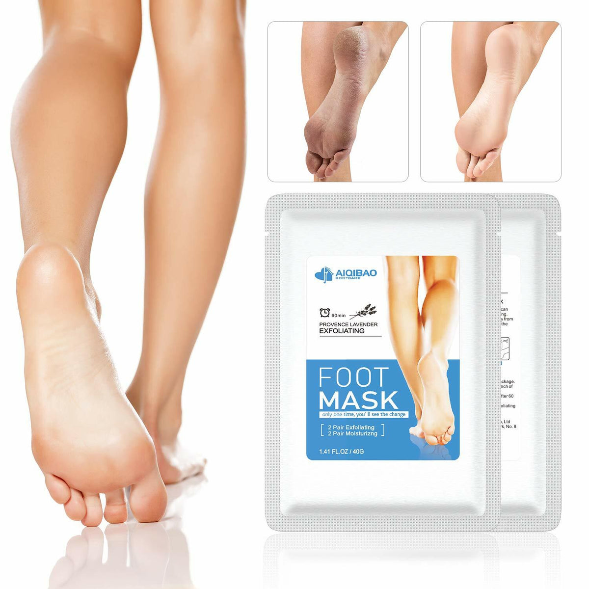 Foot Peeling Mask - 2 Pair Exfoliating Foot Peel