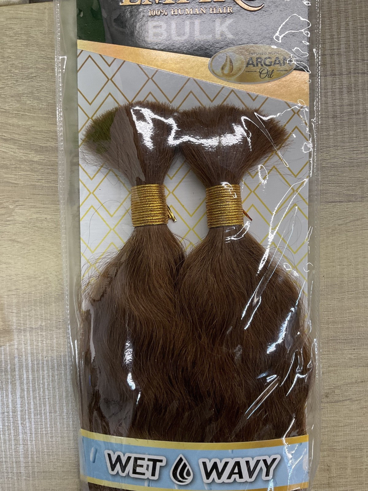 100% Human Hair Bulk Wavy French Weave 18 Inch - Color 30