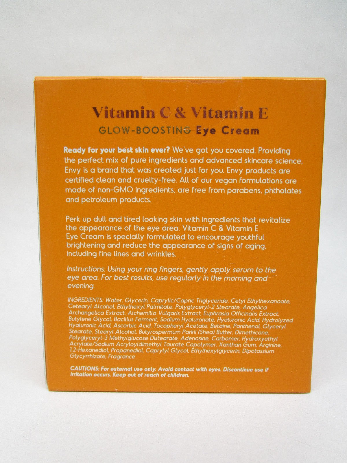 Vegan Vitamin C & E Glow-Boosting Eye Cream - 2 Pack 1 Fl Oz
