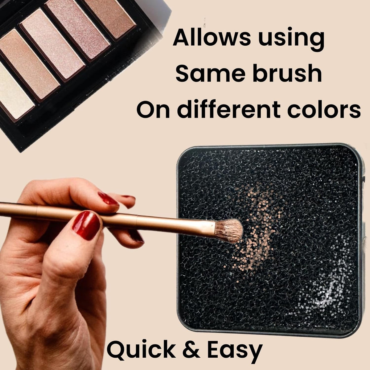 2-Pack Makeup Brush Cleaner Sponge Set - Instant No-Water Brush Cleaning Tool