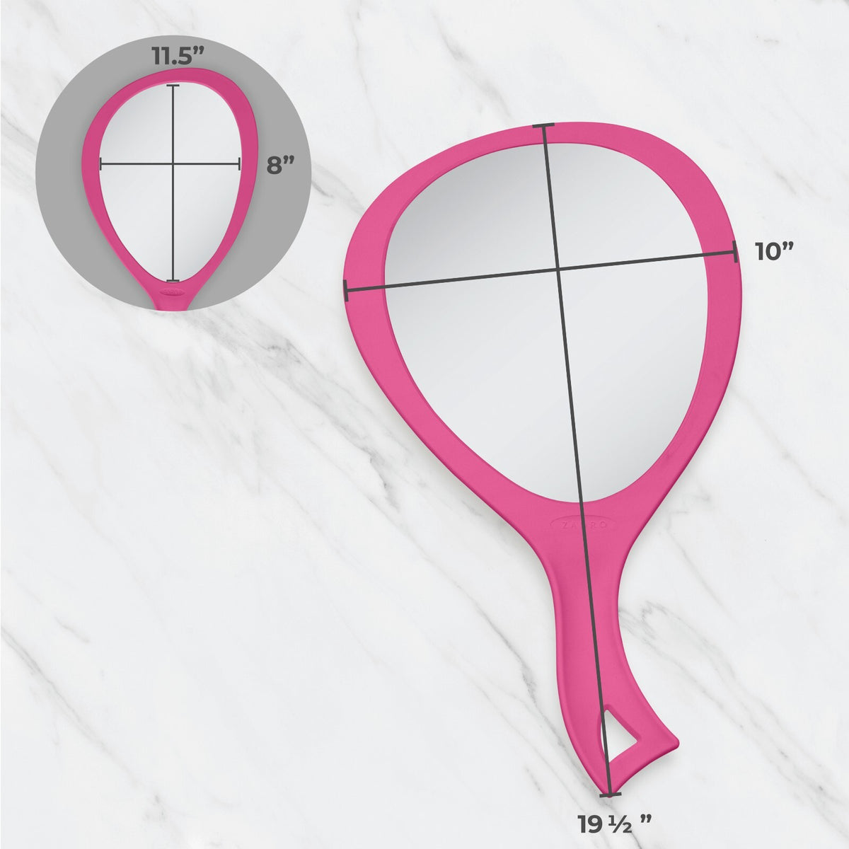 Teardrop Handheld Mirror with Curved Handle - Large Wall Hanging Mirror