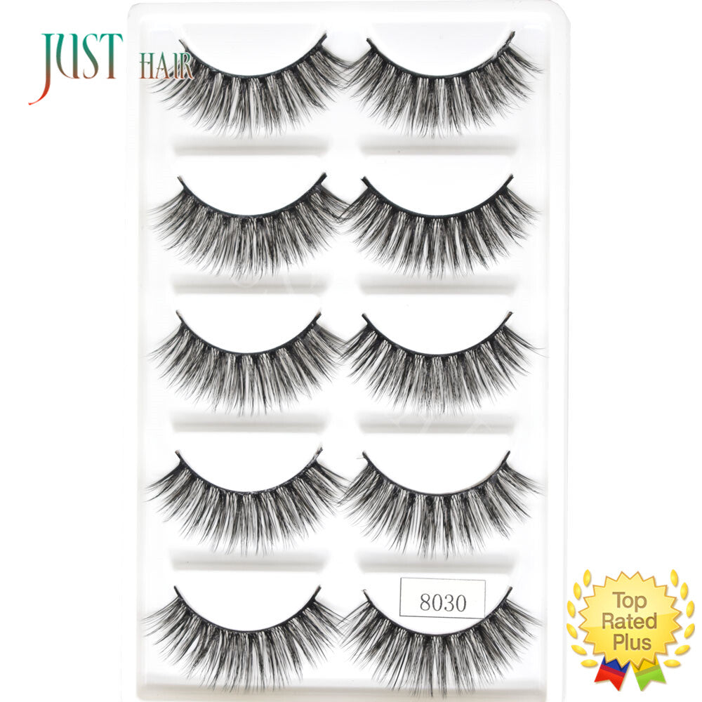 False Eyelash Extensions 3D Mink Fluffy Wispy Natural Look - 5 Pairs