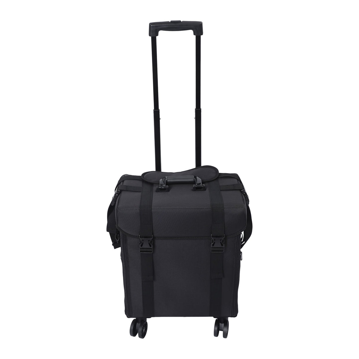 Professional Rolling Makeup Case with Drawers Travel Trolley - Black