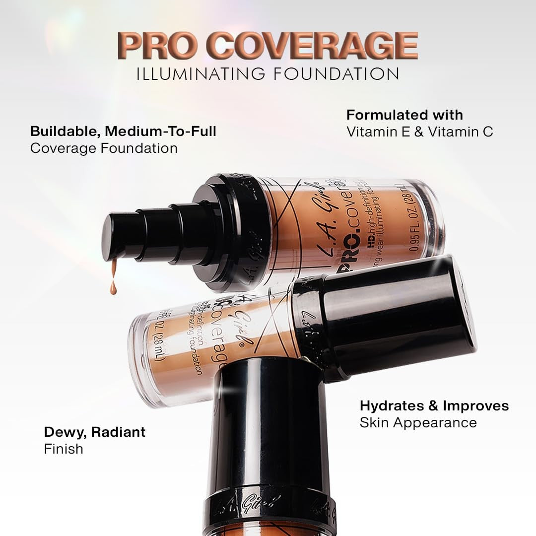 Liquid Foundation for Face - Full Coverage, Long Wear, Matte or Illuminating Finish
