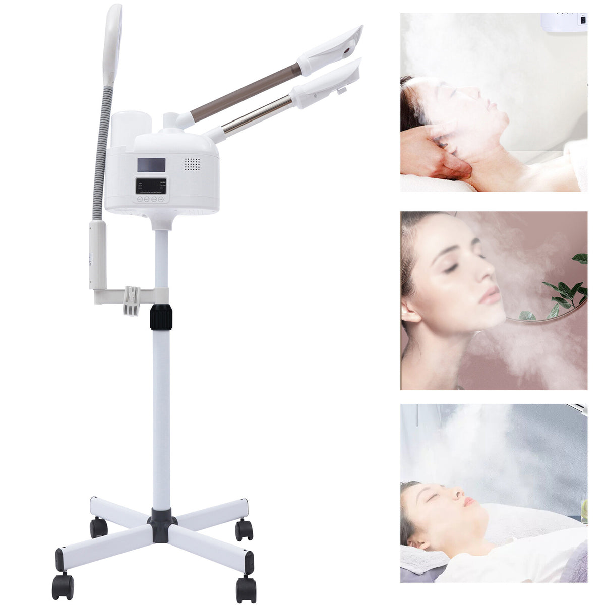 3 in 1 Facial Steamer with 5X Magnifying Lamp & Hot/Cold Ozone