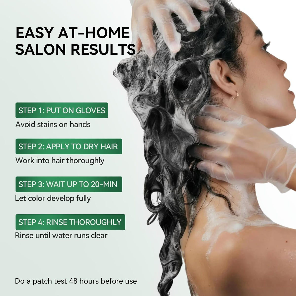 Black Hair Dye Shampoo for Gray Hair - 3-in-1 Color & Conditioning, 460ml