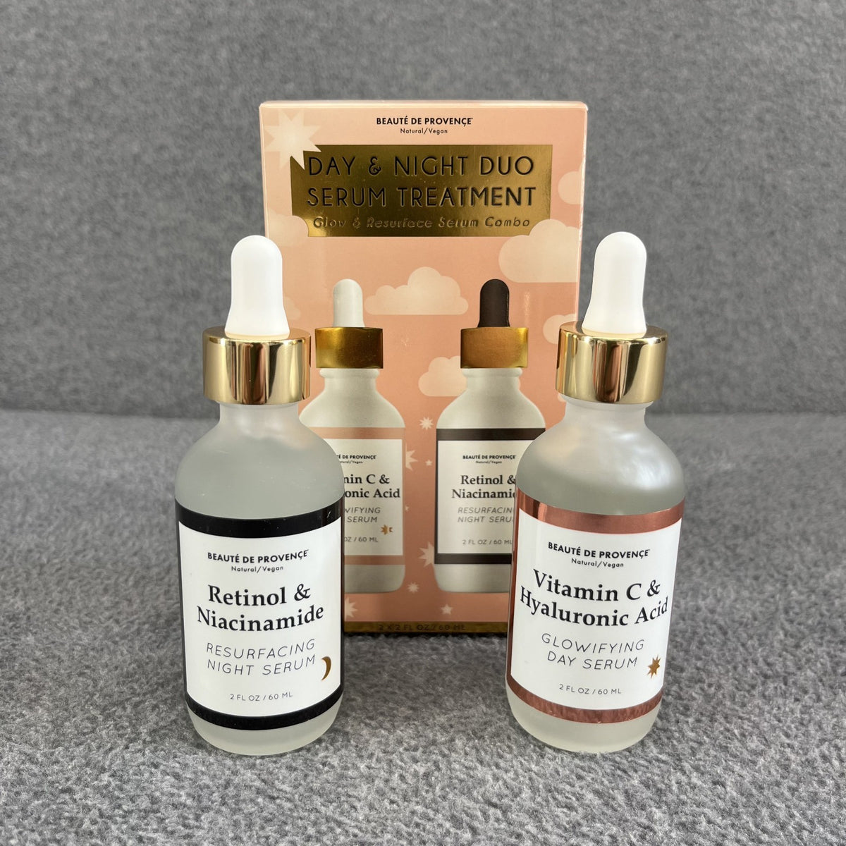 Provence Beauty Day & Night Face Serum Duo - Natural Vegan 2 oz Each