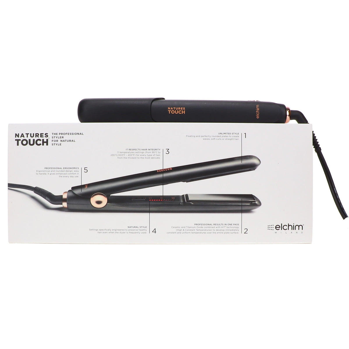 Hair Styling Flat Iron for Hair Waves & Smooth Locks - Elchim Natures Touch