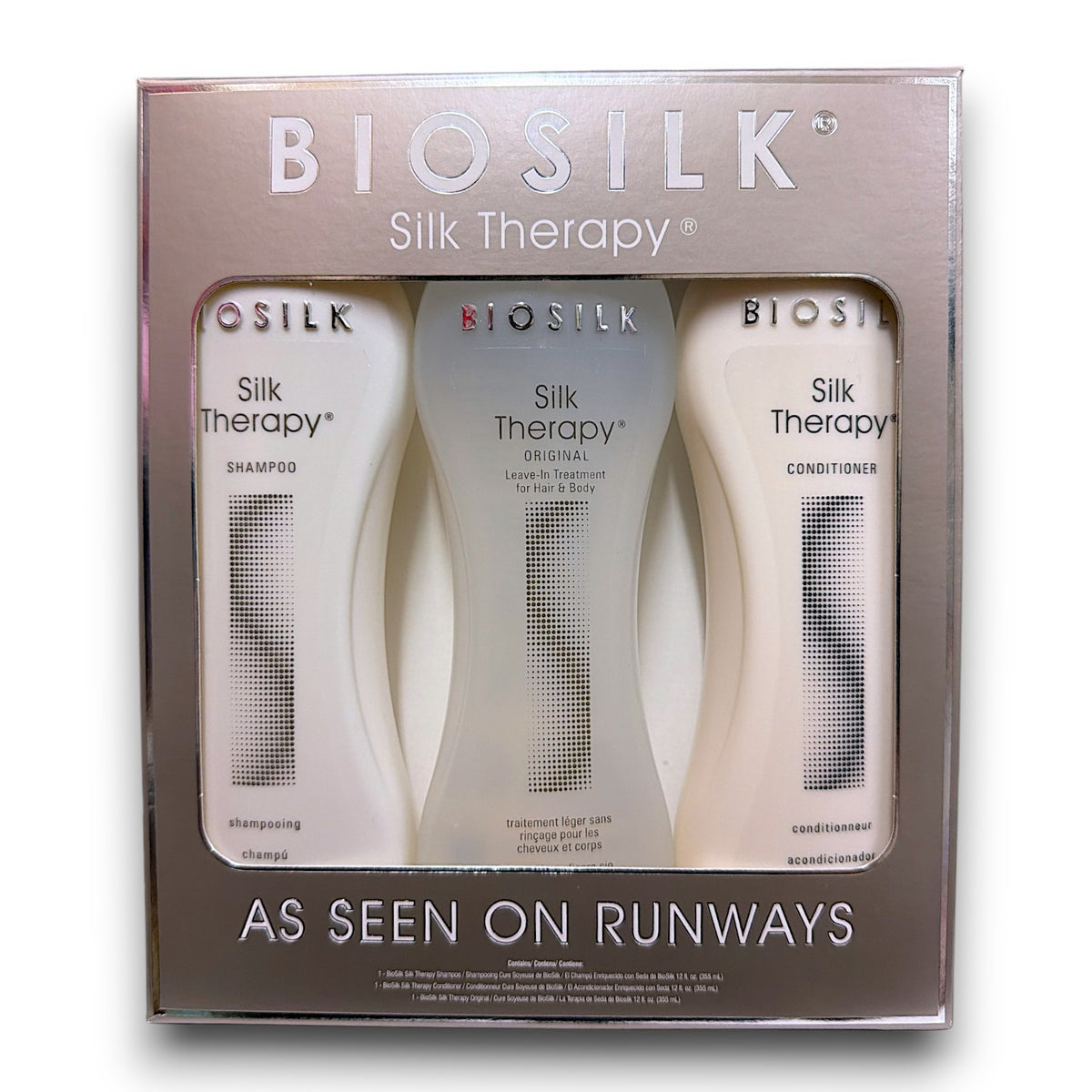 BioSilk Silk Therapy set kit 12oz 3 pc's Shampoo + Conditioner
