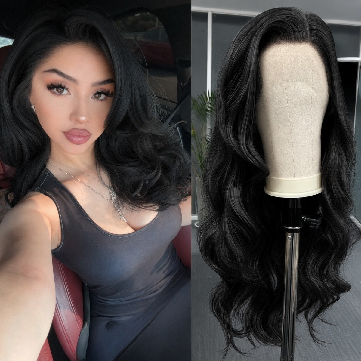 Long Wavy Lace Front Wigs Synthetic Hair Heat Resistant 13x4 Cap Size