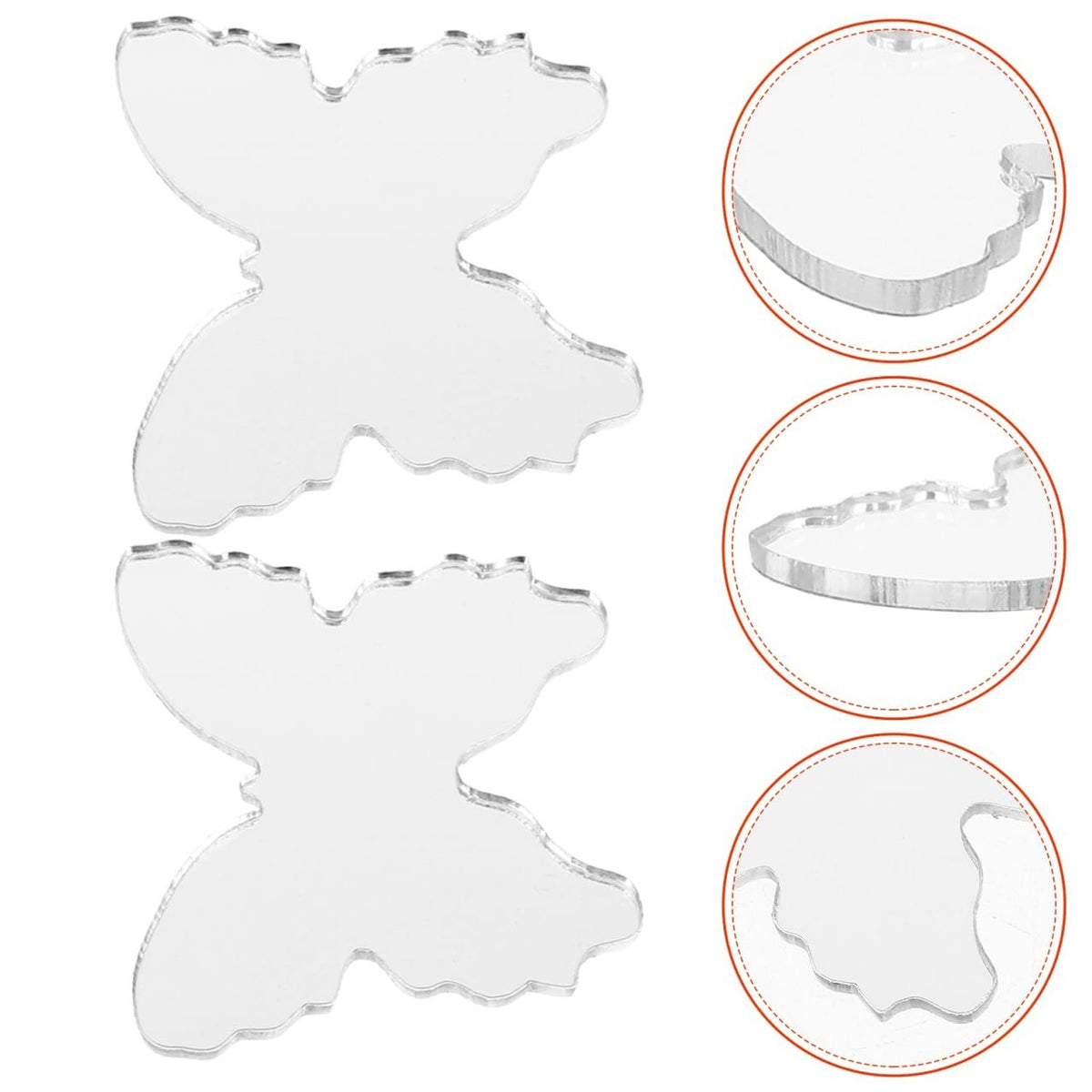 Mini Butterfly Mirror Sticker for Phone Back - Portable Acrylic Makeup Mirror 5-Pack