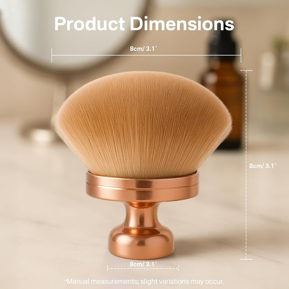 Self Tanner Brush - Round Dome Applicator for Face & Body, Soft Synthetic Bristles