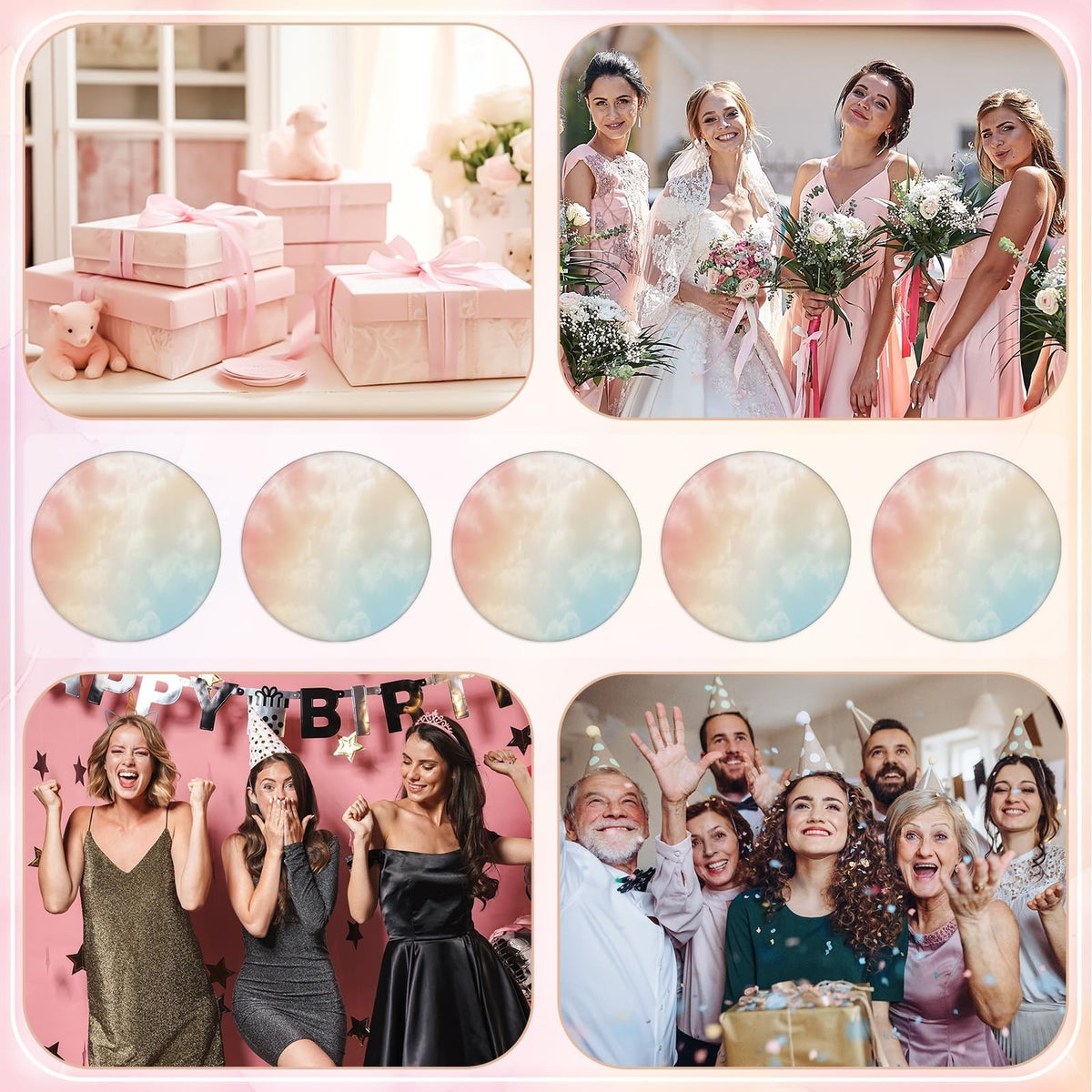 30 Pack Small Round Pocket Mirrors - Pastel Rainbow Compact Makeup Mirrors for Travel & Gifts