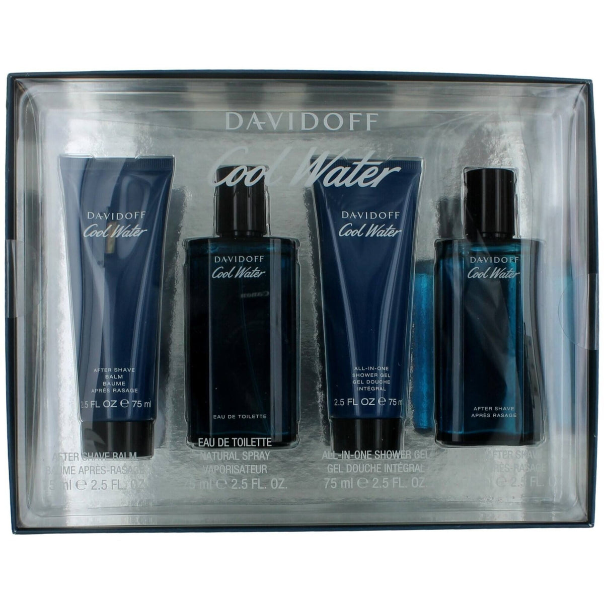 Men's Gift Set Cool Water Refreshing Fusion Eau de Toilette Shower Gel After Shave Balm