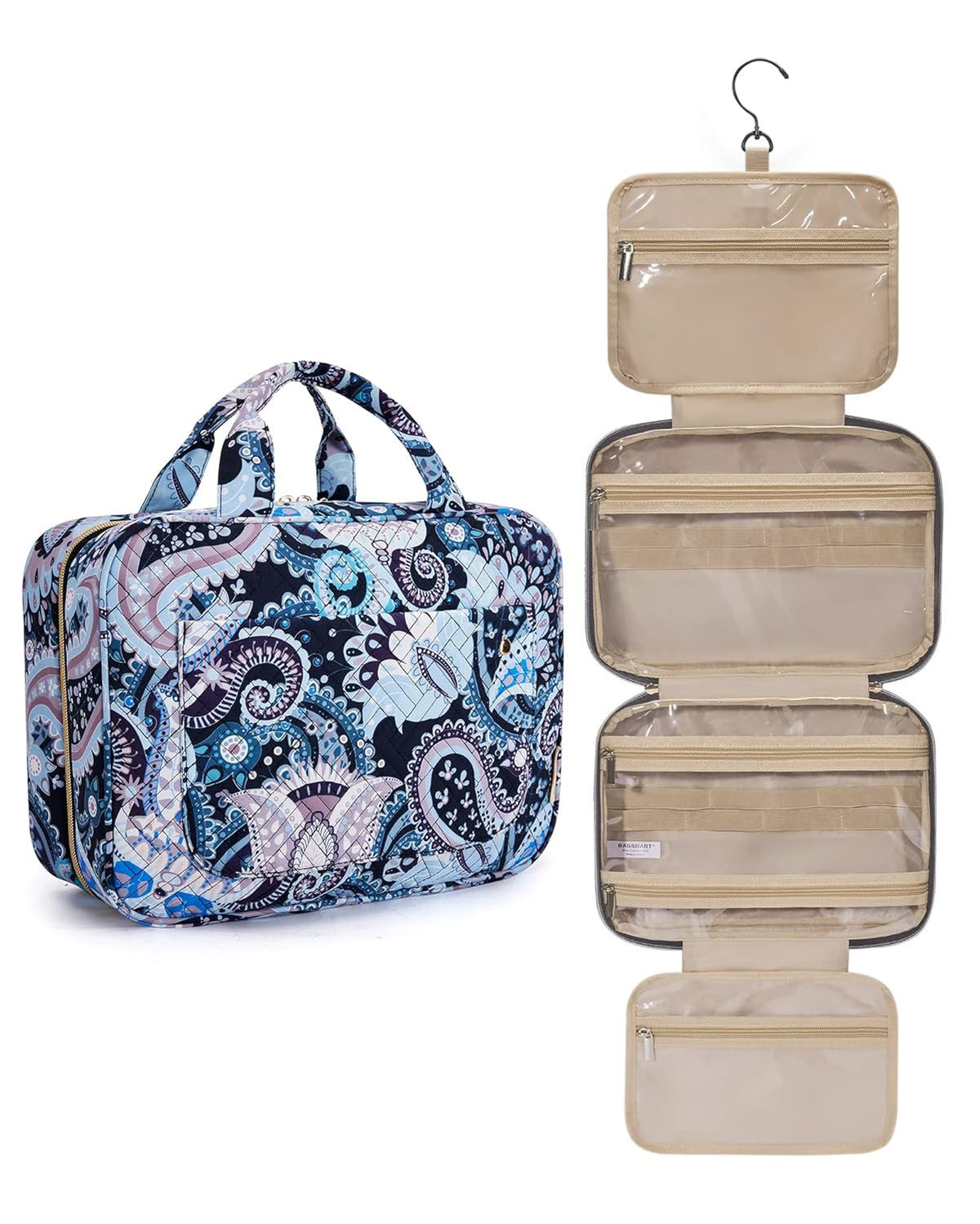Water-Resistant Travel Toiletry Bag with Hanging Hook - Large Organizer