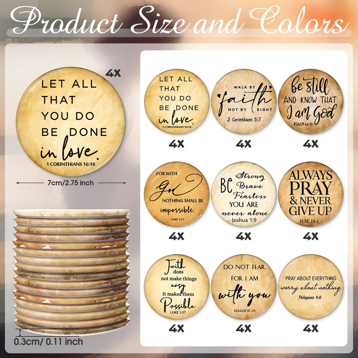 36 Pack Mini Christian Compact Mirrors with Bible Verses - Inspirational Religious Gifts