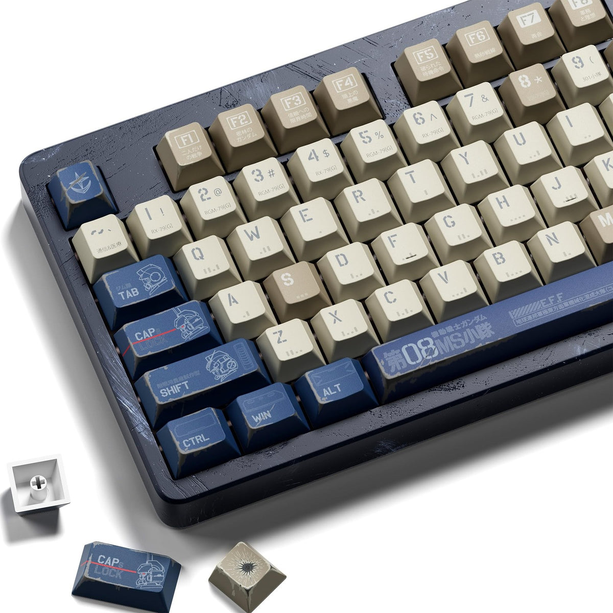 Japanese Anime Keycap Set for Mechanical Keyboard - 134 PBT Dye Sublimation Caps, Cherry Profile