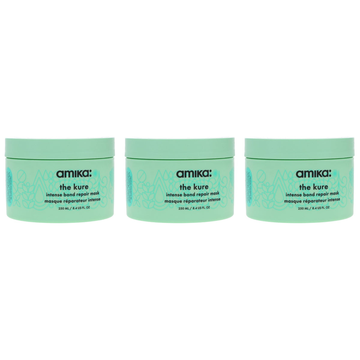 Amika The Kure Intense Repair Hair Mask 8.4 oz Pack of 3 - Deep Nourishing Treatment