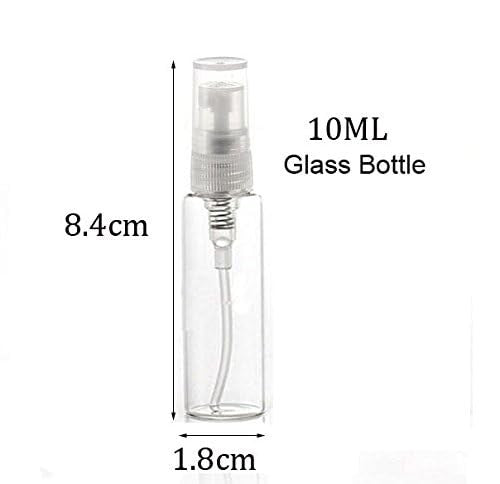 20 Pack 10ml Clear Glass Refillable Perfume Spray Bottles Travel Size Fine Mist