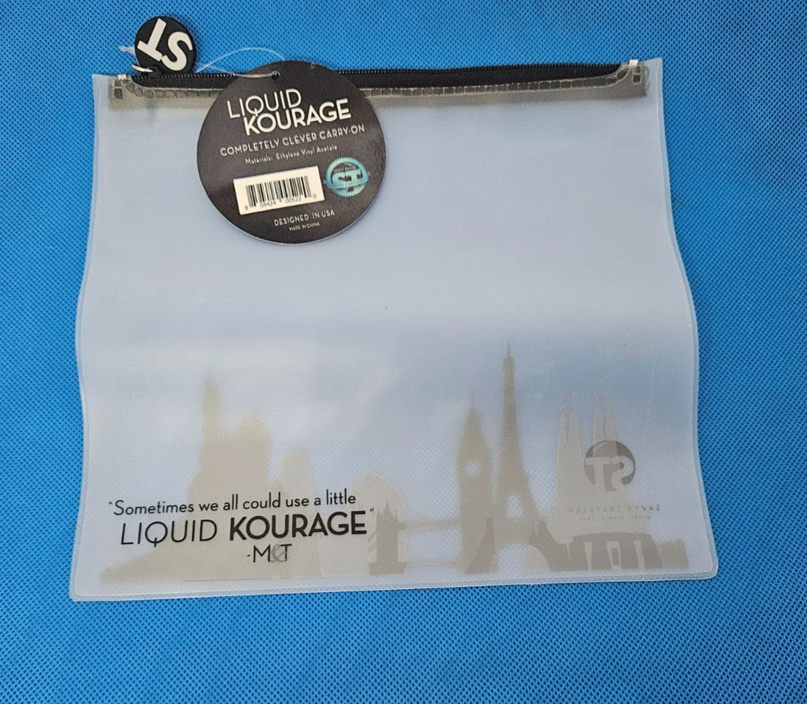 Liquid Kourage Travel Toiletry Bag - Compact Carry-On Organizer