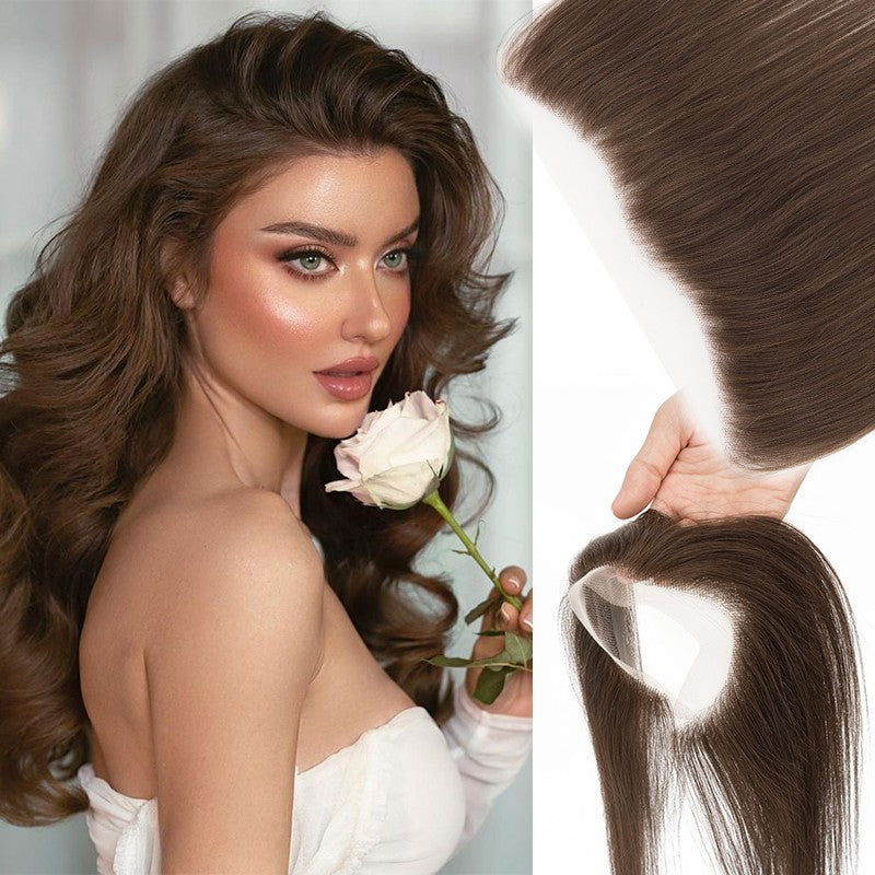 Full Lace Hair Topper with Wire for Women - Natural Human Hair Frontal