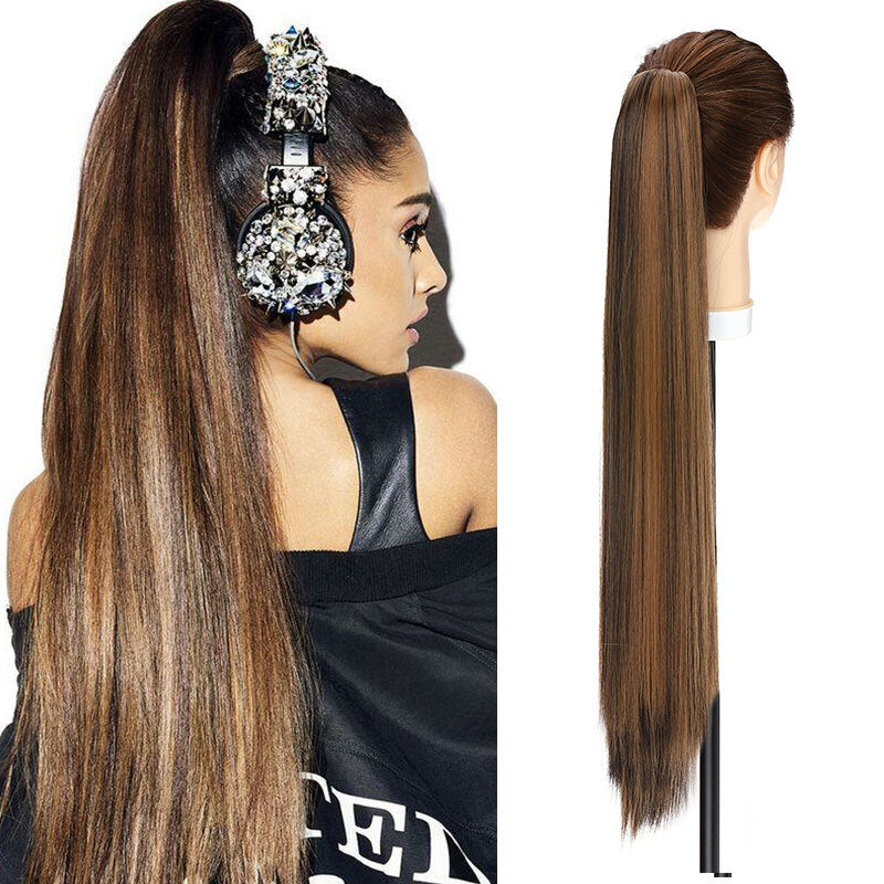 26-Inch Real Human Hair Ponytail Extension with Claw Clip - Thick Hairpiece