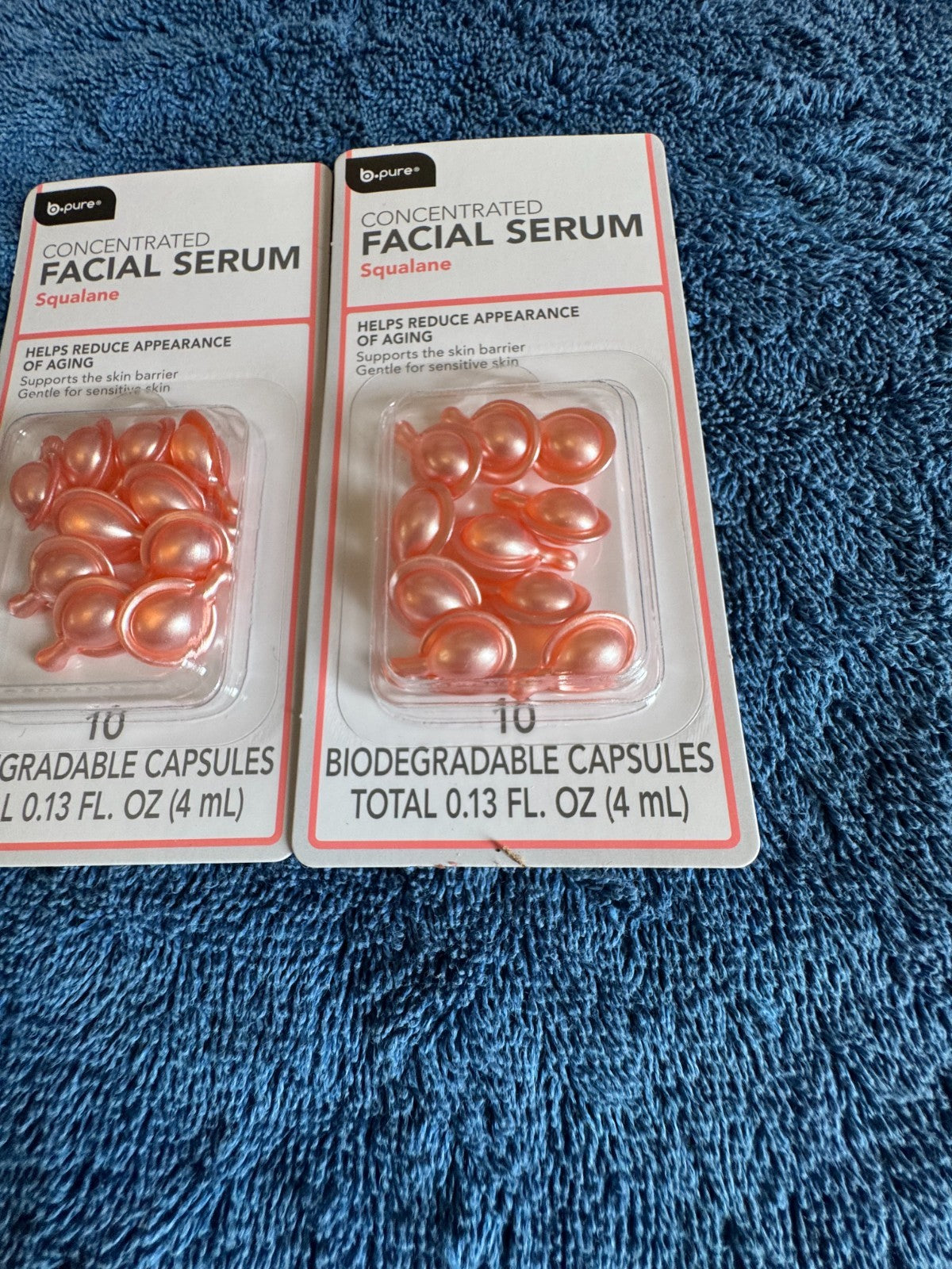 Squalane Facial Serum Capsules for Sensitive Skin - 2 Pack, Anti-Aging & Skin Barrier Support