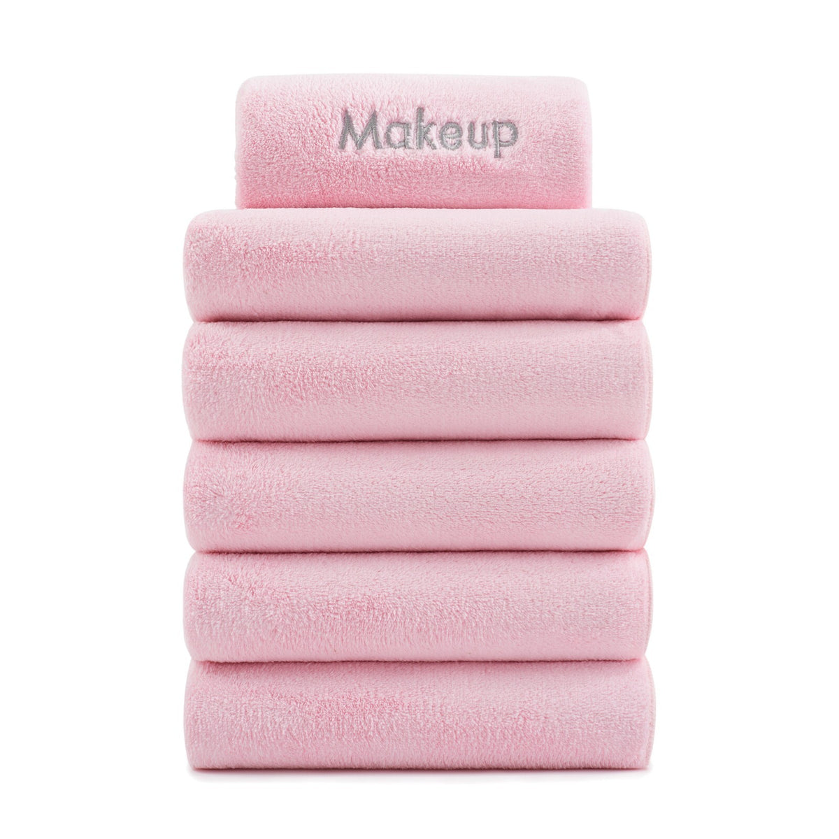 Makeup Removal Towels Set - Soft Coral Fleece Reusable Face Cloths, 6 Pack