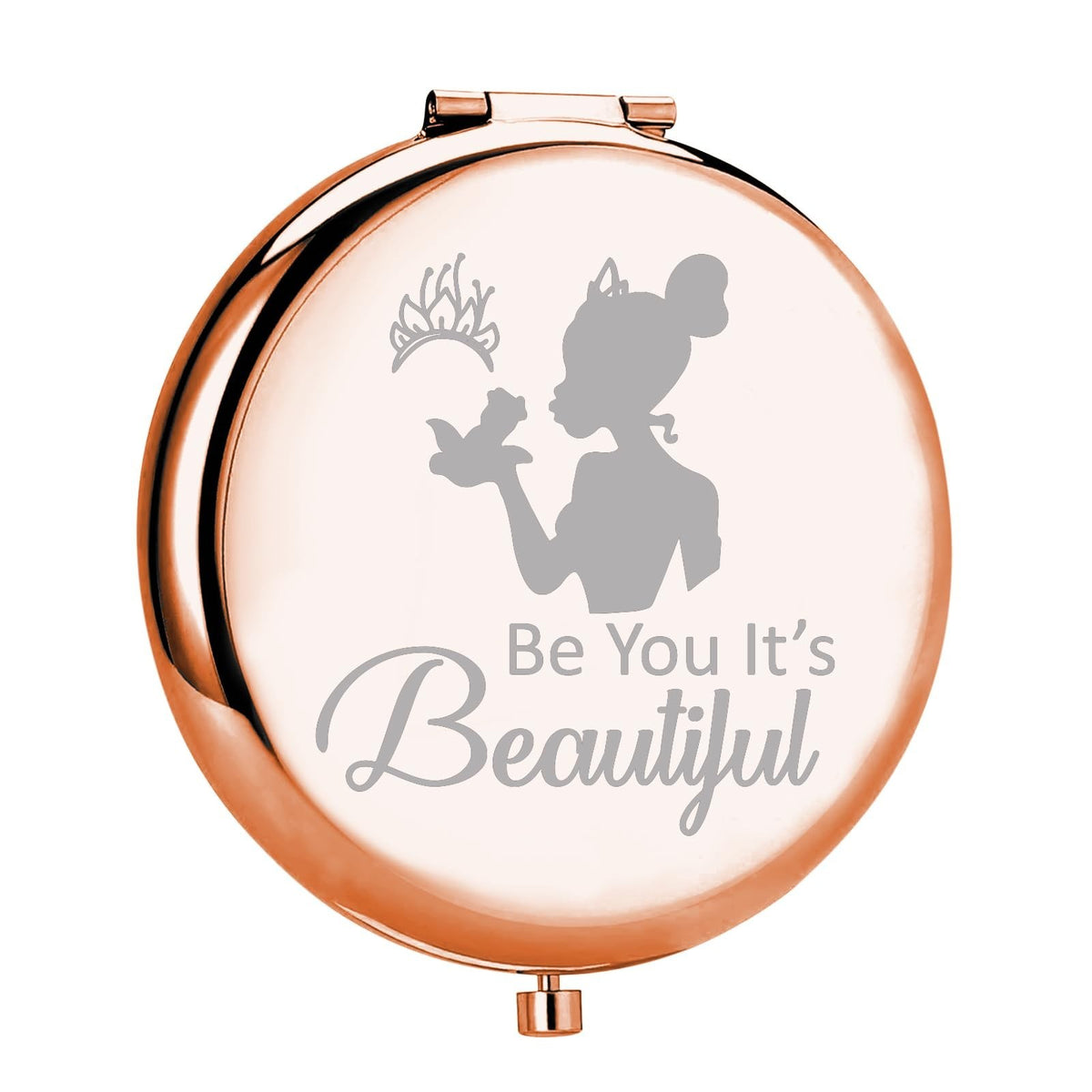 Princess The Frog Gift Compact Mirror - Be You Beautiful Rose Gold