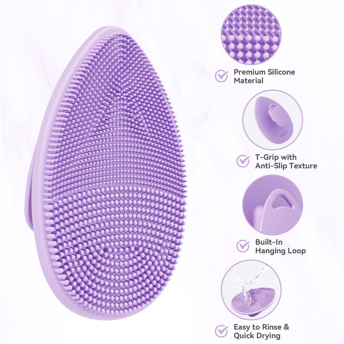 Silicone Facial Cleansing Brush 2 Pack - Gentle Exfoliating & Deep Pore Cleanser