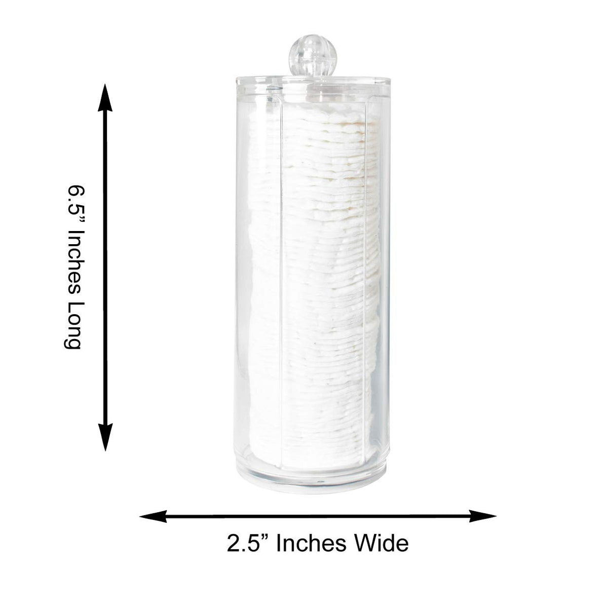 Cosmetic Cotton Pad Holder Makeup Organizer 6.5x2.5 Inch White