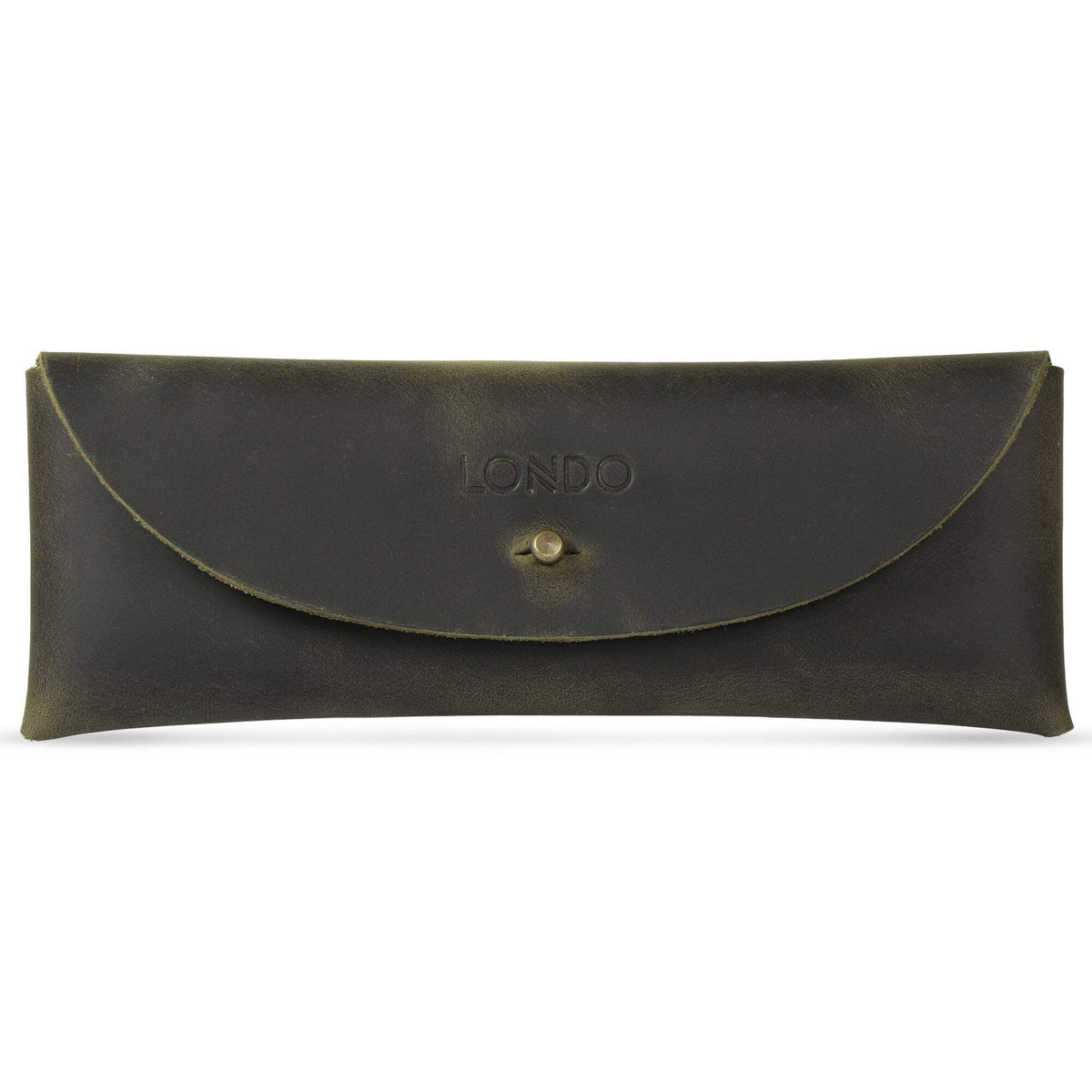 Personalized Genuine Leather Pen & Pencil Case with Metal Snap Fastener