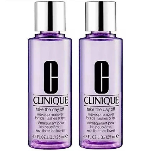 Lot of 2 Clinique Makeup Remover for Eyes, Lips & Face 4.2oz / 125ml