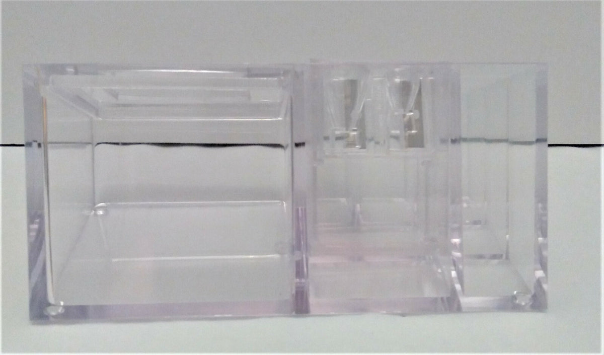 Vintage Clear Acrylic Organizer for Eyeliner Lipliner & Sticks with Sharpeners