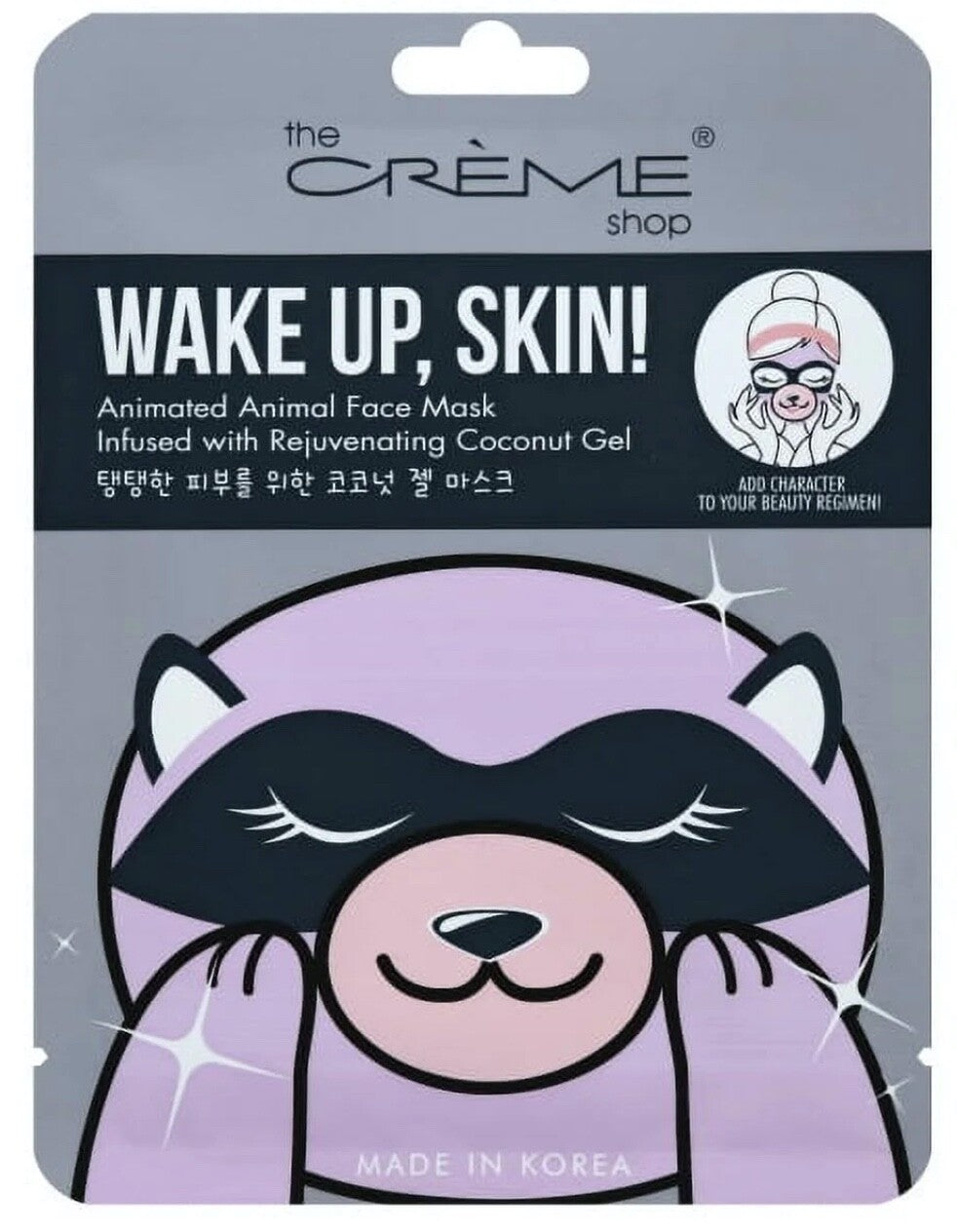 Coconut Gel Animal Sheet Face Mask - Raccoon