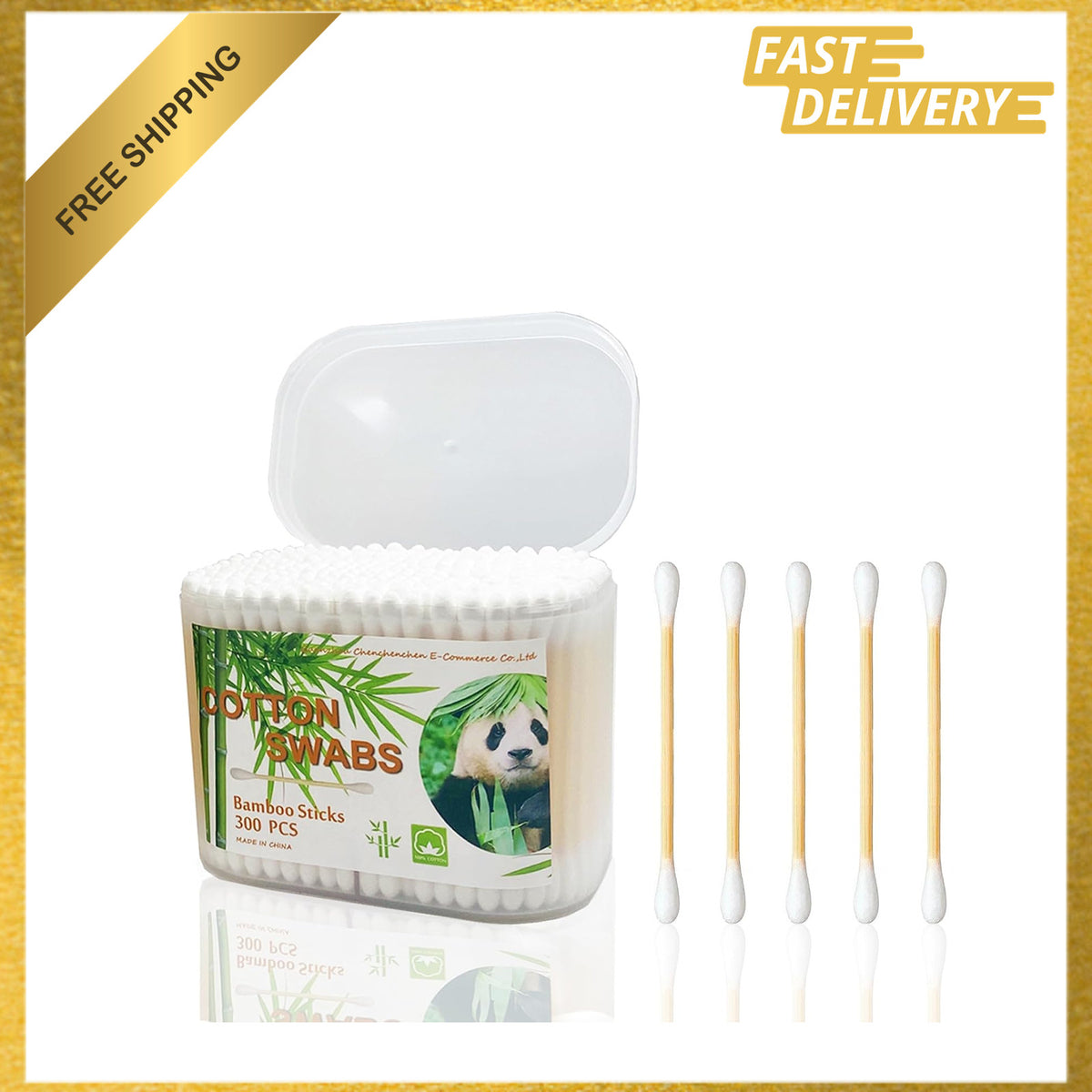 Eco-Friendly Wooden Cotton Swabs Double Tips Pack of 900 Ear Cleaning Sticks