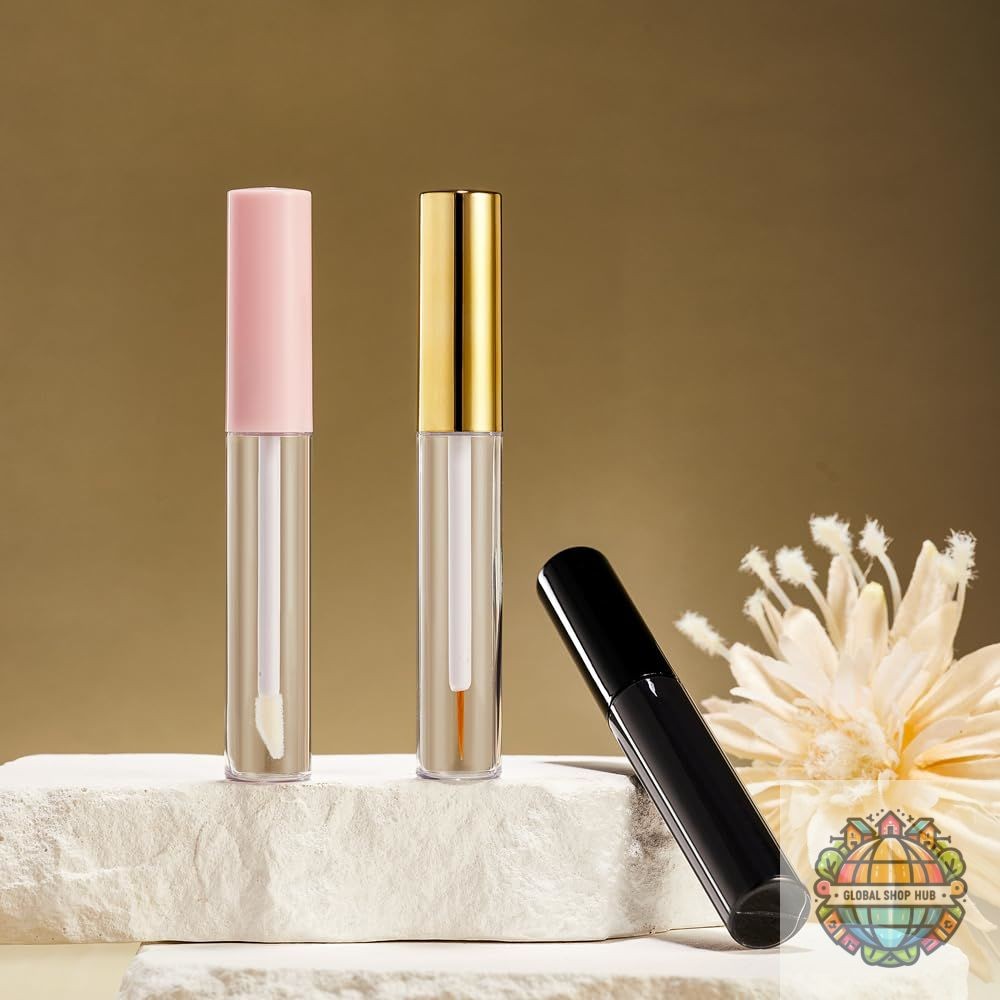 Refillable Lip Gloss & Mascara Tube Set with Wand - Travel Size Cosmetic Containers