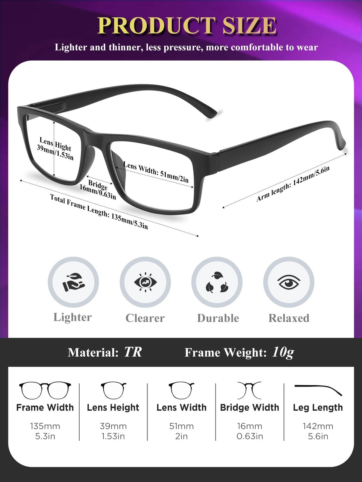 Blue Light Blocking Glasses 2 Pack Anti-Glare UV400 Computer Reading Eyewear