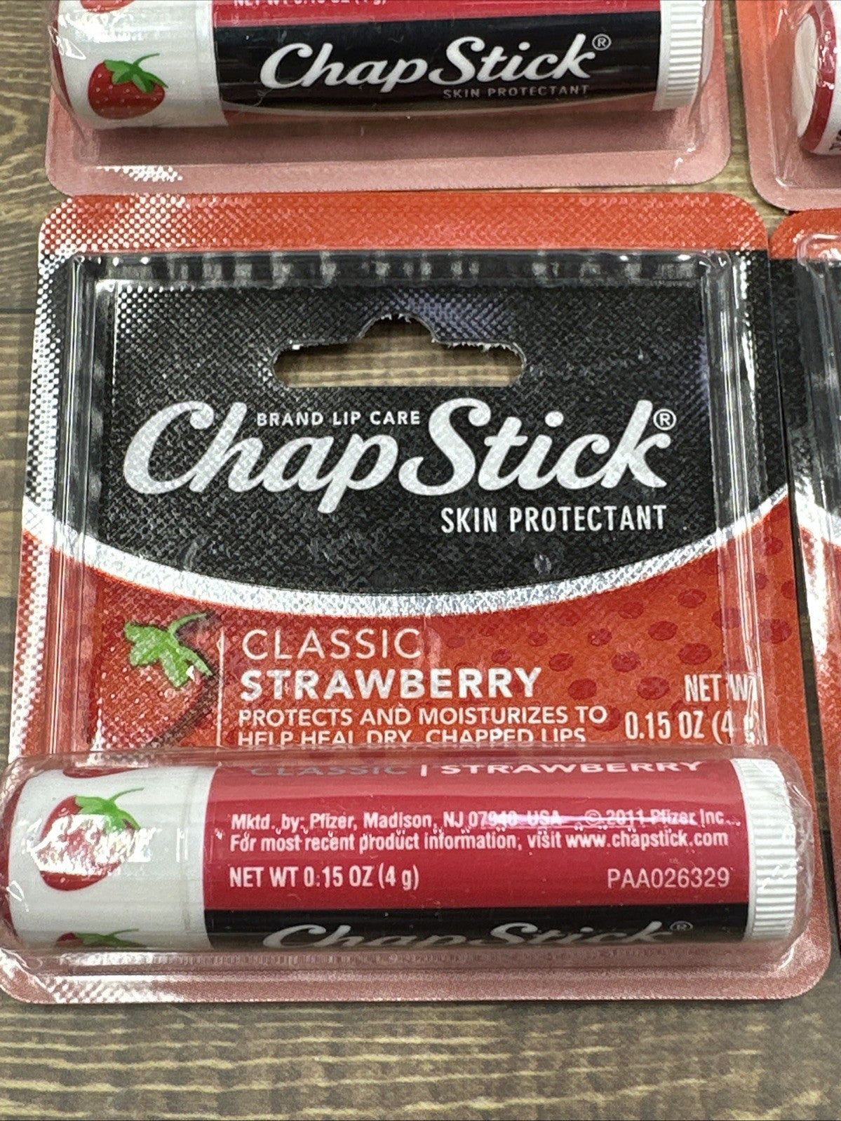 Chapstick Classic Strawberry Lip Balm Set - 4 x 0.15 oz
