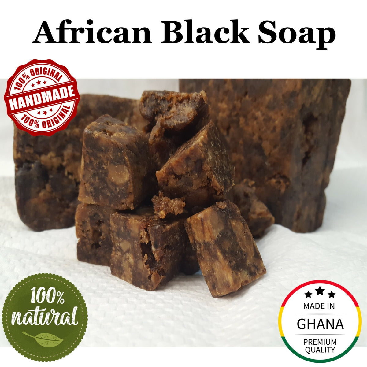 African Black Soap 8oz - Natural Organic Handmade Skin Care Bar